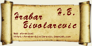 Hrabar Bivolarević vizit kartica